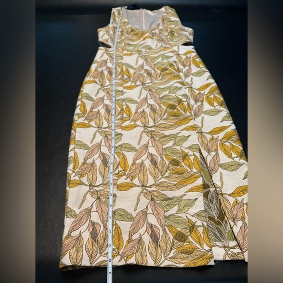 Gianni Bini Beckham Cutout Sheath Dress Size XS Jacquard Floral Fabric With Slit - Picture 13 of 14